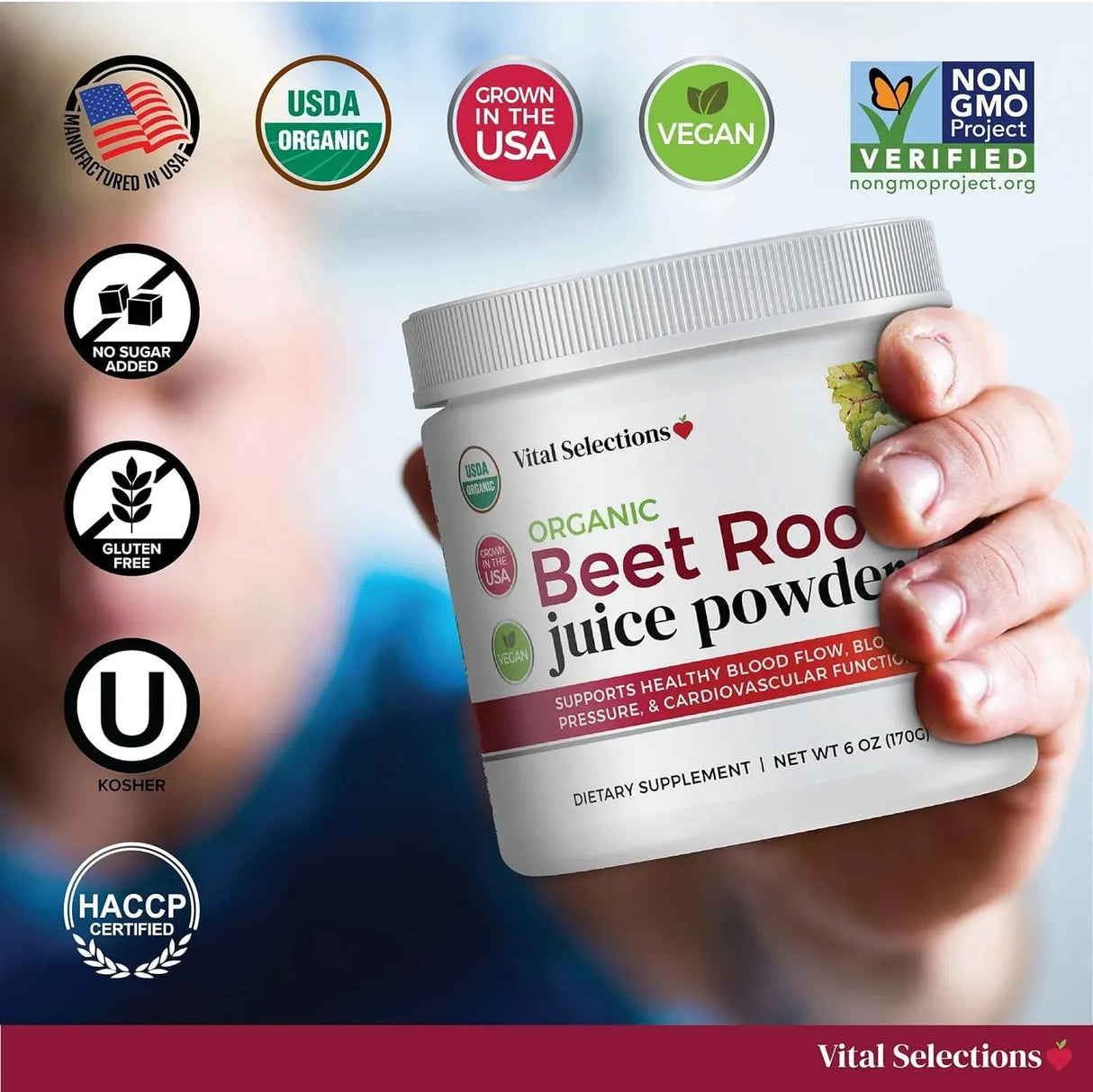VITAL SELECTIONS - Vital Selections 100% Organic Beet Root Juice Powder 170Gr. - The Red Vitamin MX - Suplementos Alimenticios - {{ shop.shopifyCountryName }}