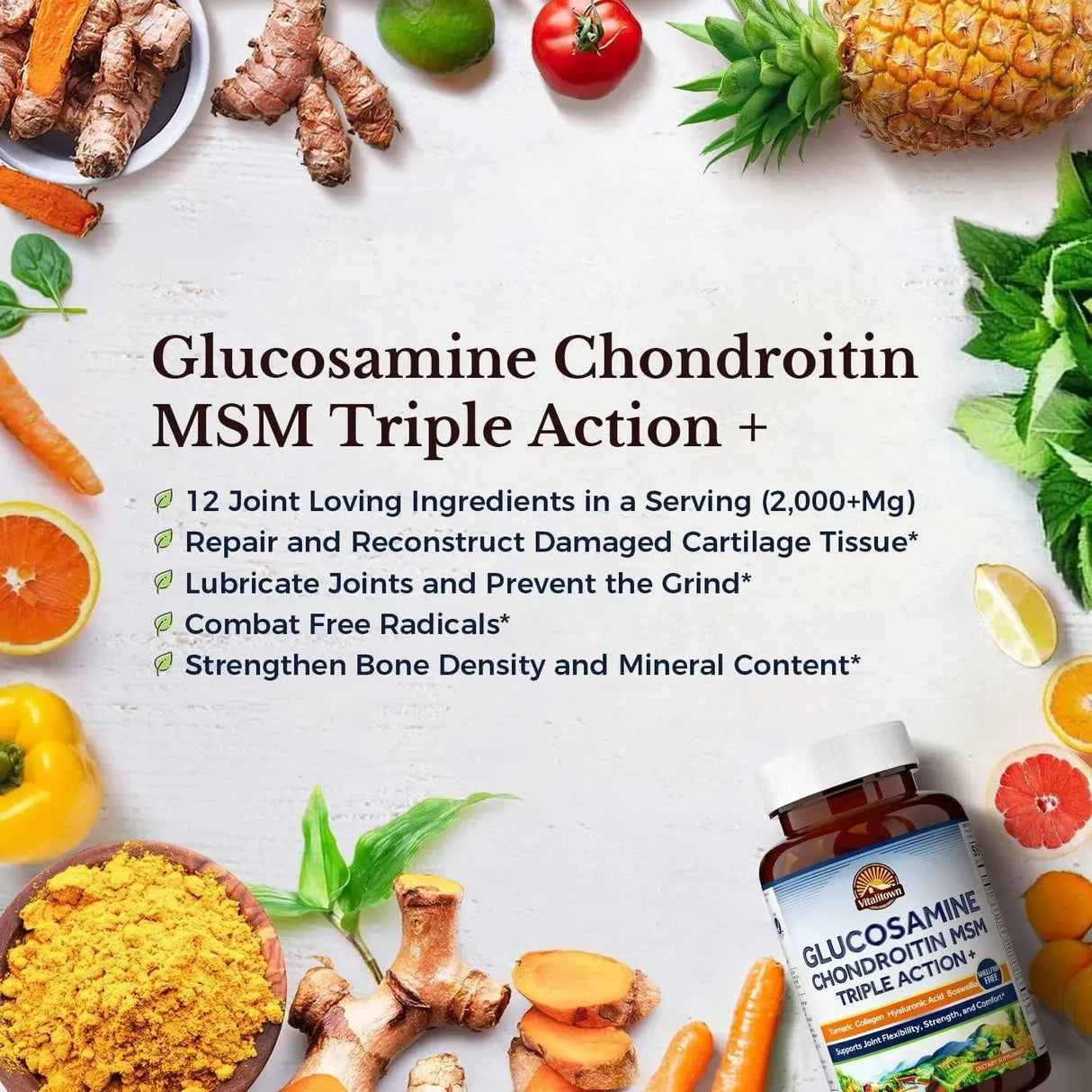 VITALITOWN - VITALITOWN Glucosamine Chondroitin MSM 90 Tabletas - The Red Vitamin MX - Suplementos Alimenticios - {{ shop.shopifyCountryName }}