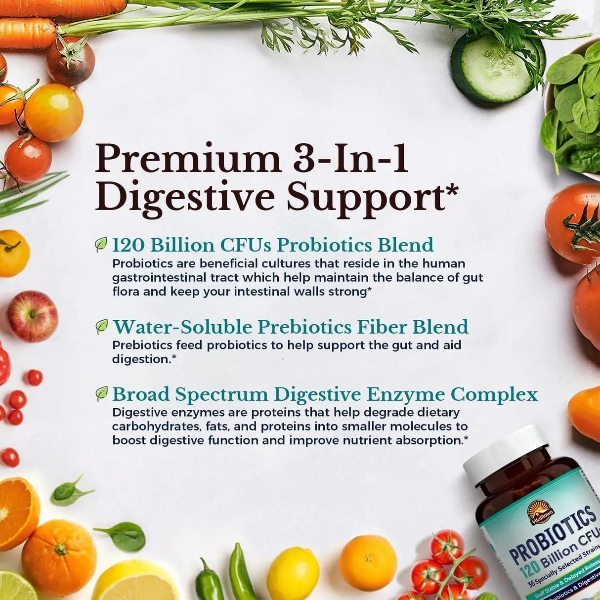 VITALITOWN - Vitalitown Probiotics 120 Billion CFUs 30 Capsulas - The Red Vitamin MX - Suplementos Alimenticios - {{ shop.shopifyCountryName }}