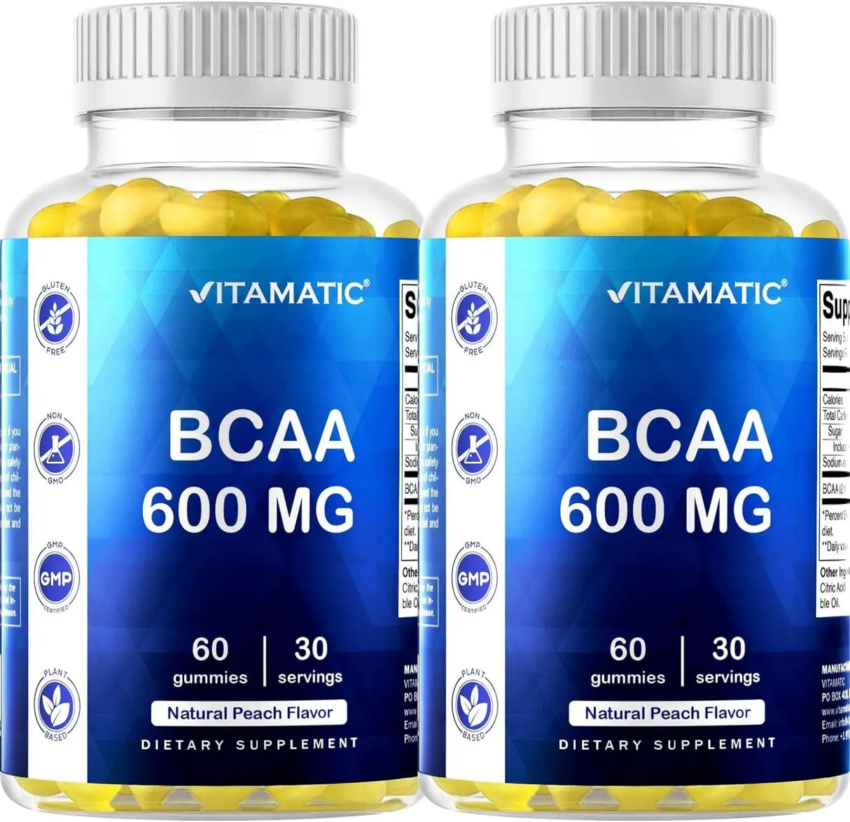 VITAMATIC - Vitamatic BCAA Gummies 600Mg. 60 Gomitas 2 Pack - The Red Vitamin MX - Suplementos Alimenticios - {{ shop.shopifyCountryName }}
