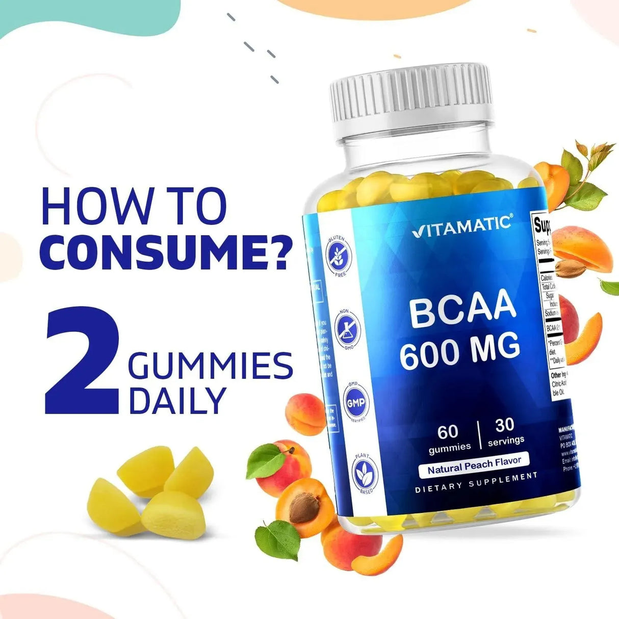 VITAMATIC - Vitamatic BCAA Gummies 600Mg. 60 Gomitas 2 Pack - The Red Vitamin MX - Suplementos Alimenticios - {{ shop.shopifyCountryName }}