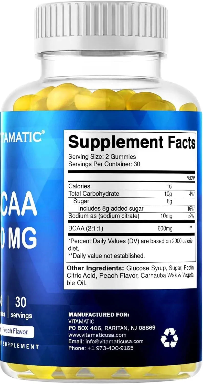VITAMATIC - Vitamatic BCAA Gummies 600Mg. 60 Gomitas 2 Pack - The Red Vitamin MX - Suplementos Alimenticios - {{ shop.shopifyCountryName }}