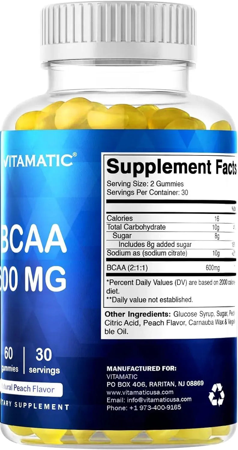 VITAMATIC - Vitamatic BCAA Gummies 600Mg. 60 Gomitas - The Red Vitamin MX - Suplementos Alimenticios - {{ shop.shopifyCountryName }}