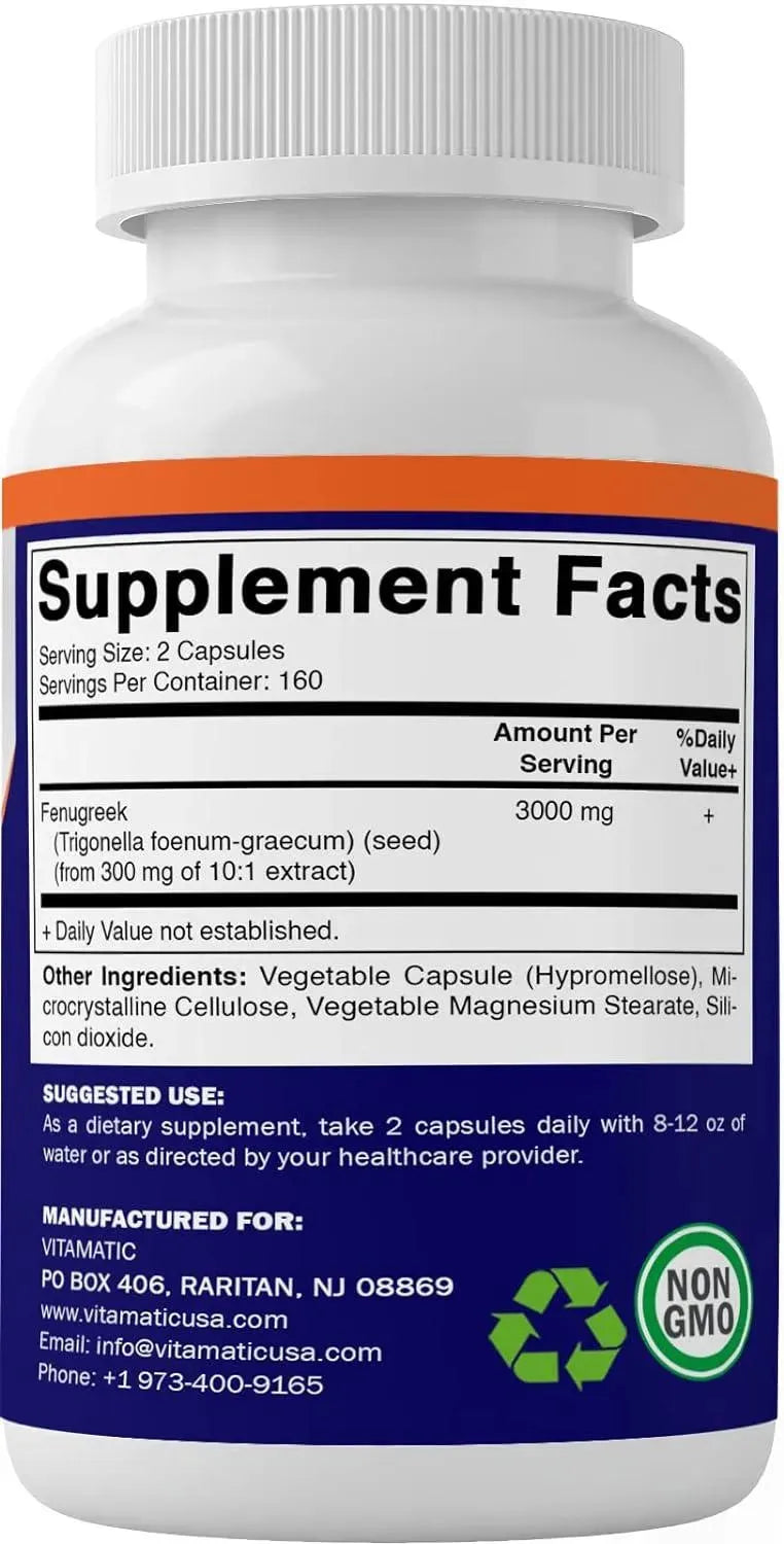 VITAMATIC - Vitamatic Fenugreek 3000Mg. 320 Capsulas - The Red Vitamin MX - Suplementos Alimenticios - {{ shop.shopifyCountryName }}