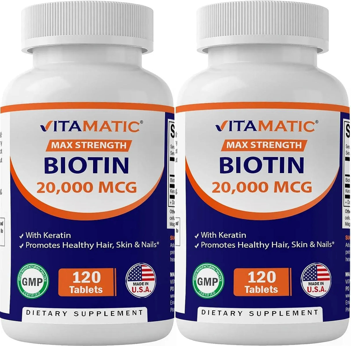 VITAMATIC - Vitamatic High Potency Biotin 20000 mcg 240 Tabletas - The Red Vitamin MX - Suplementos Alimenticios - {{ shop.shopifyCountryName }}