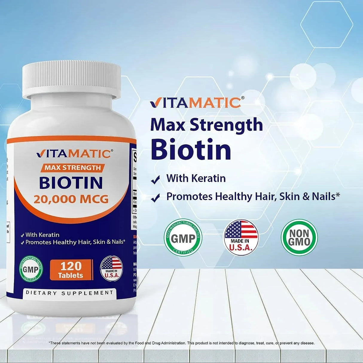VITAMATIC - Vitamatic High Potency Biotin 20000 mcg 240 Tabletas - The Red Vitamin MX - Suplementos Alimenticios - {{ shop.shopifyCountryName }}