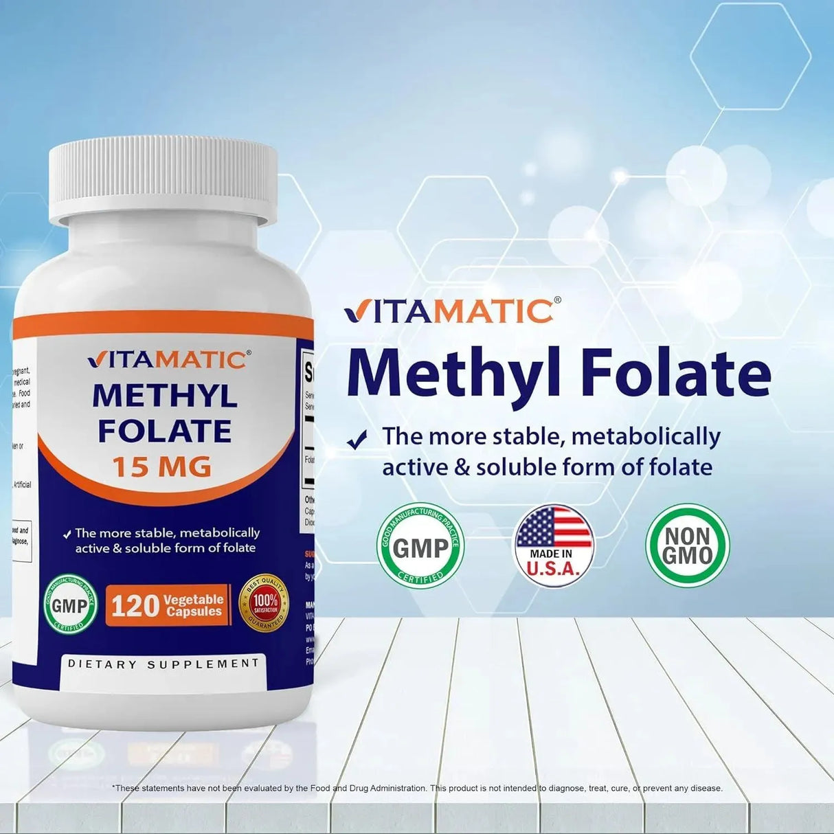 VITAMATIC - Vitamatic Methyl Folate 15Mg. 120 Capsulas - The Red Vitamin MX - Suplementos Alimenticios - {{ shop.shopifyCountryName }}
