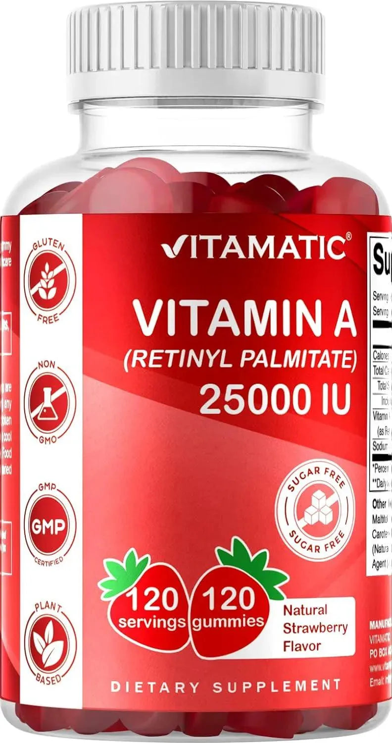 VITAMATIC - Vitamatic Sugar Free Vitamin A 25000 IU 120 Gomitas - The Red Vitamin MX - Suplementos Alimenticios - {{ shop.shopifyCountryName }}