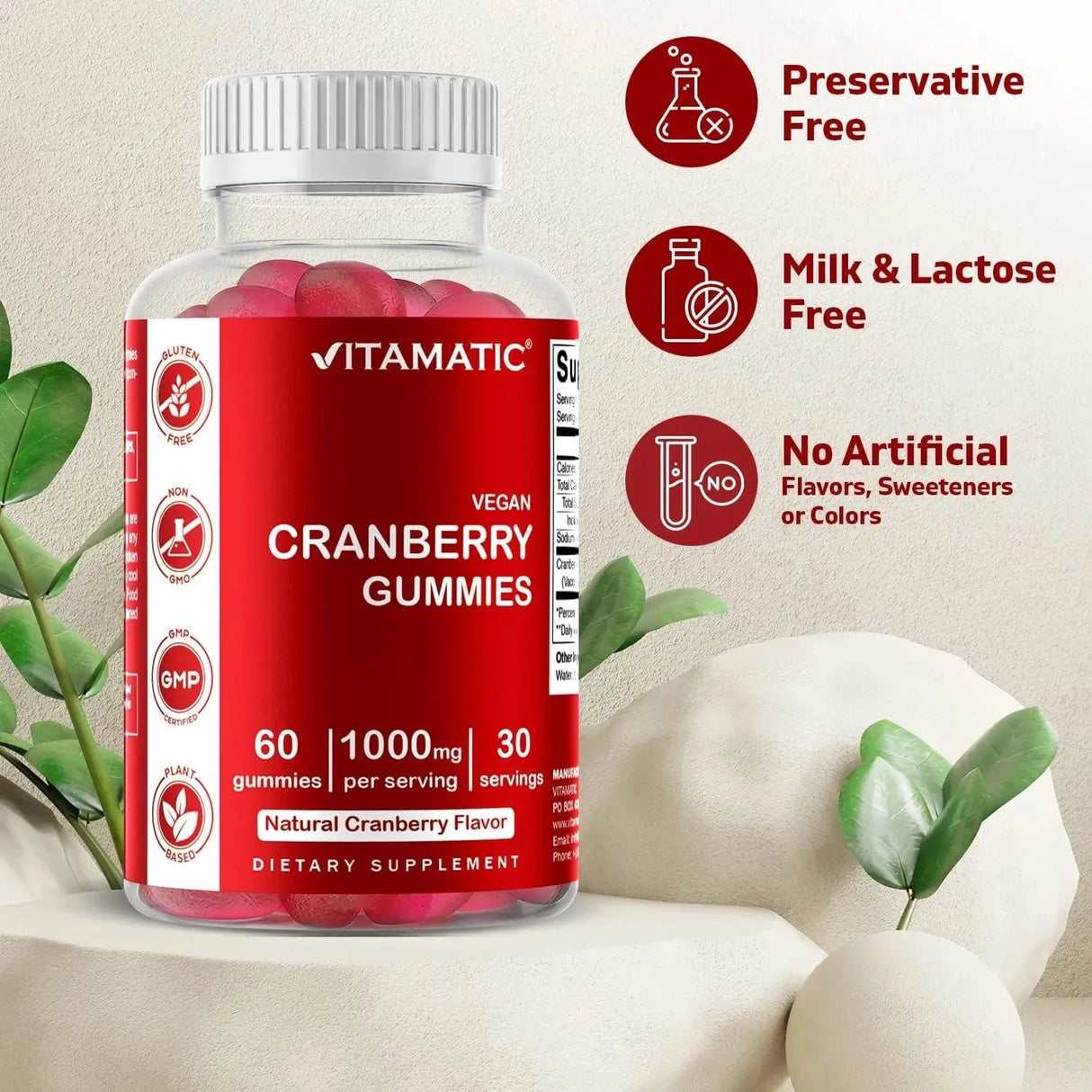 VITAMATIC - Vitamatic Vegan Cranberry Gummies 1000Mg. 120 Gomitas - The Red Vitamin MX - Suplementos Alimenticios - {{ shop.shopifyCountryName }}
