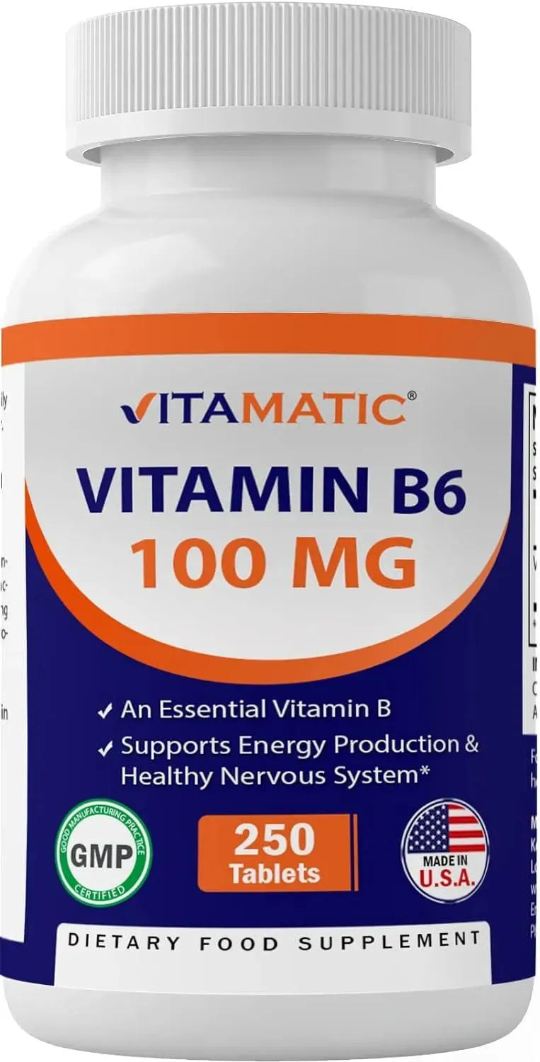 VITAMATIC - Vitamatic Vitamin B6 100Mg. 250 Tabletas - The Red Vitamin MX - Suplementos Alimenticios - {{ shop.shopifyCountryName }}