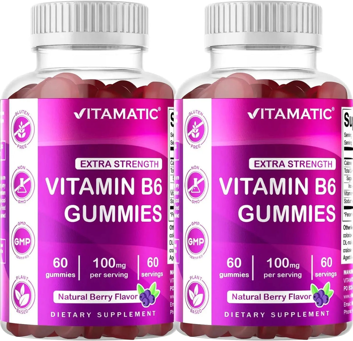 VITAMATIC - Vitamatic Vitamin B6 100Mg. 60 Gomitas 2 Pack - The Red Vitamin MX - Suplementos Alimenticios - {{ shop.shopifyCountryName }}
