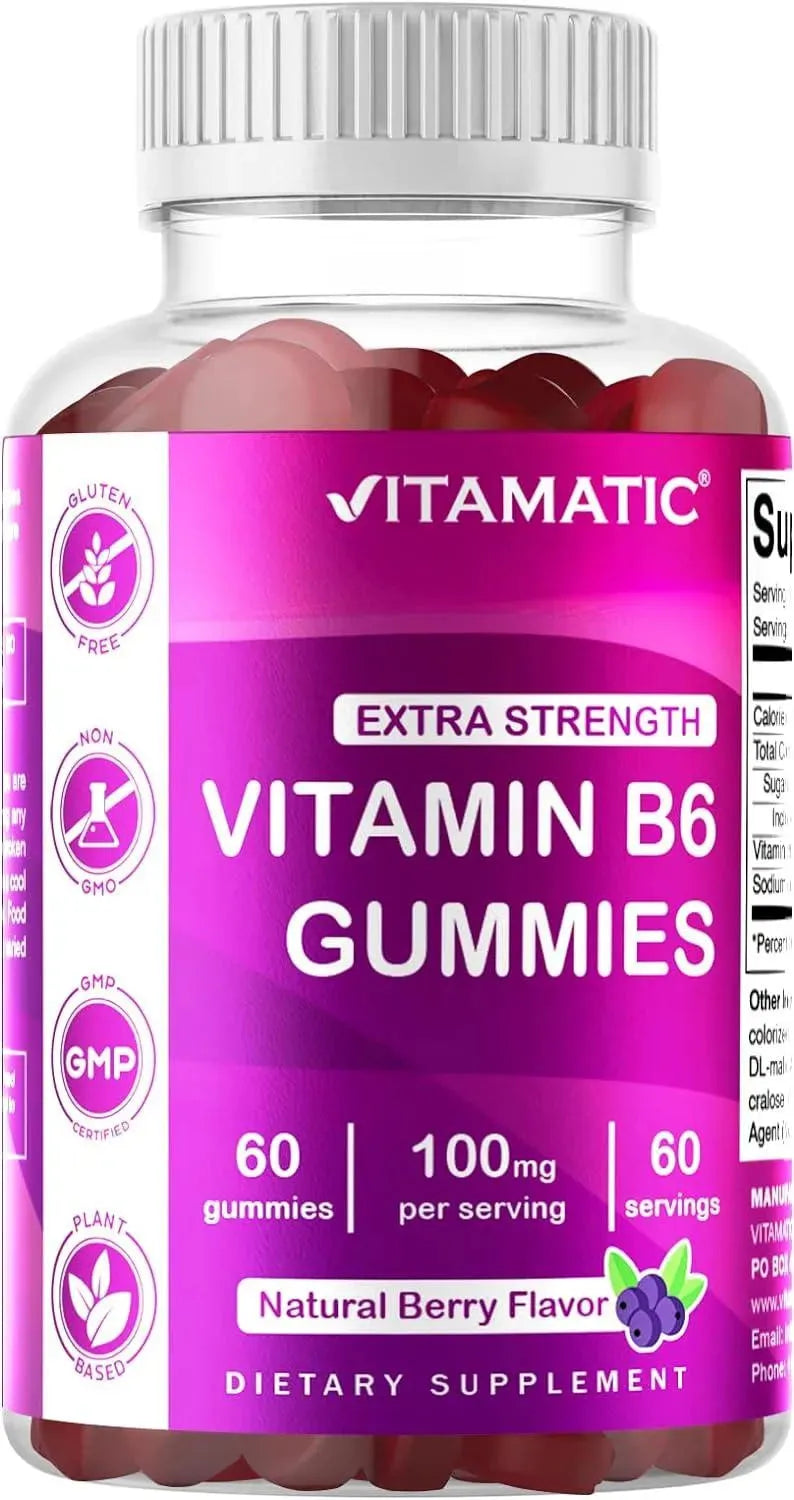 VITAMATIC - Vitamatic Vitamin B6 100Mg. 60 Gomitas - The Red Vitamin MX - Suplementos Alimenticios - {{ shop.shopifyCountryName }}