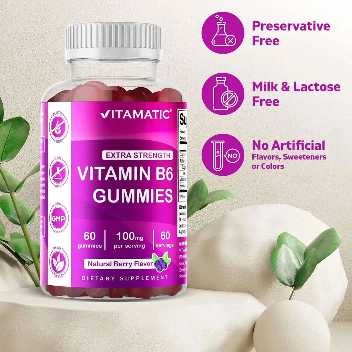 VITAMATIC - Vitamatic Vitamin B6 100Mg. 60 Gomitas - The Red Vitamin MX - Suplementos Alimenticios - {{ shop.shopifyCountryName }}
