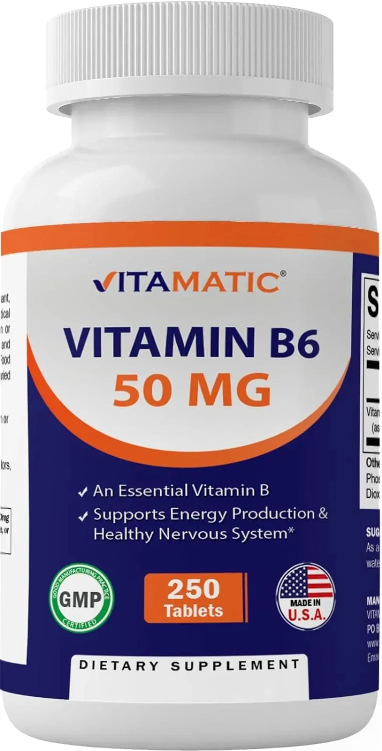 VITAMATIC - Vitamatic Vitamin B6 50Mg. 250 Tabletas - The Red Vitamin MX - Suplementos Alimenticios - {{ shop.shopifyCountryName }}