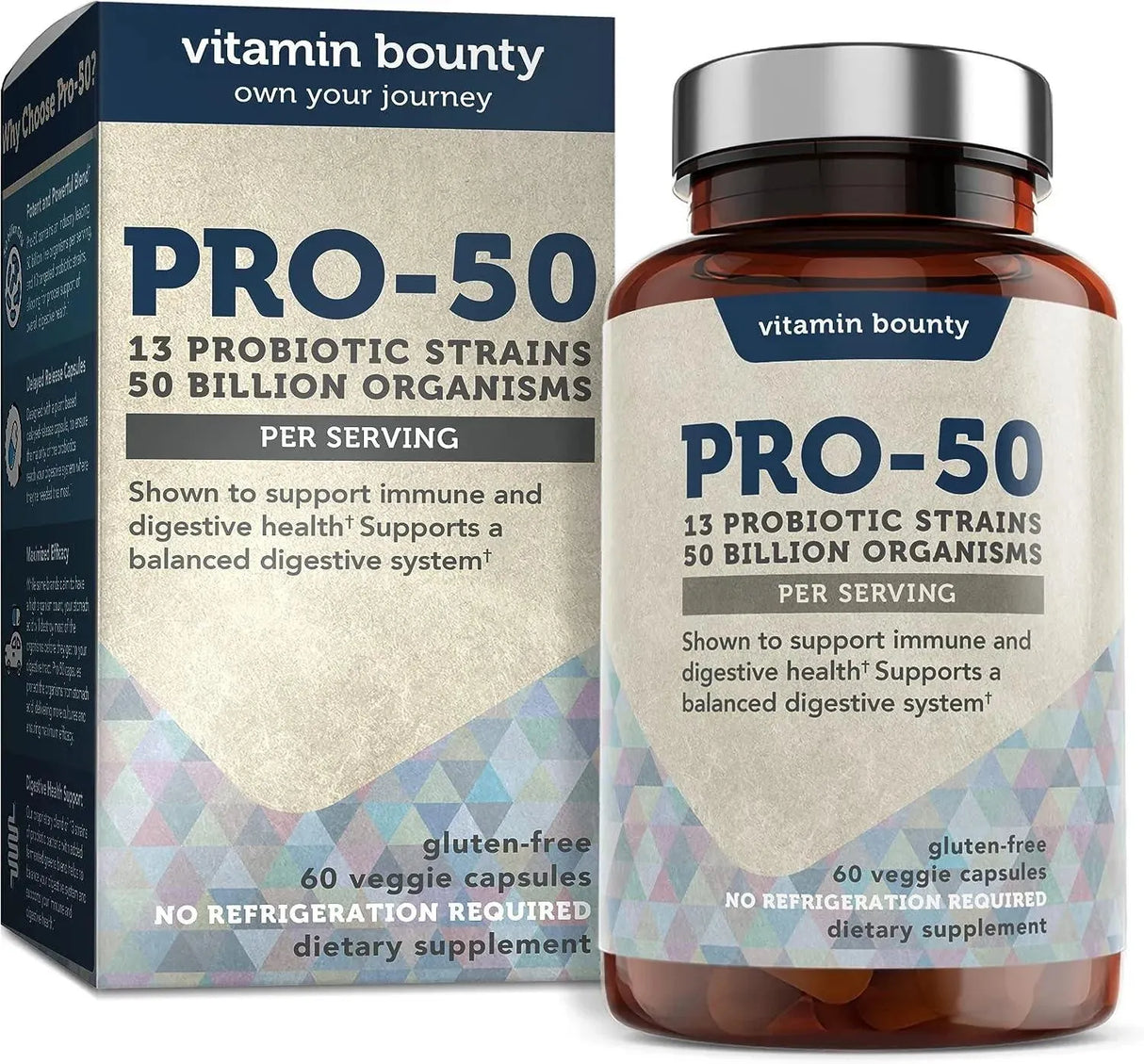 VITAMIN BOUNTY - Vitamin Bounty Pro-50 Probiotics 60 Capsulas - The Red Vitamin MX - Suplementos Alimenticios - {{ shop.shopifyCountryName }}