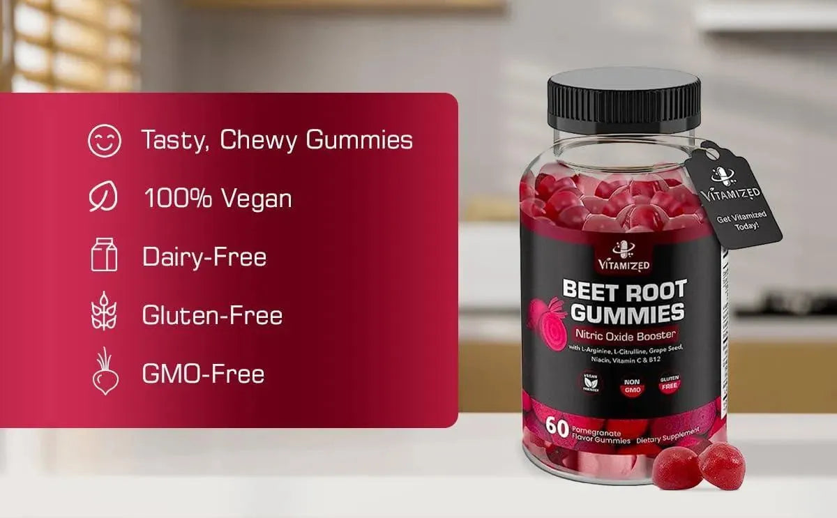 VITAMIZED - VITAMIZED Potent Beetroot Gummies 1000Mg. 60 Gomitas - The Red Vitamin MX - Suplementos Alimenticios - {{ shop.shopifyCountryName }}