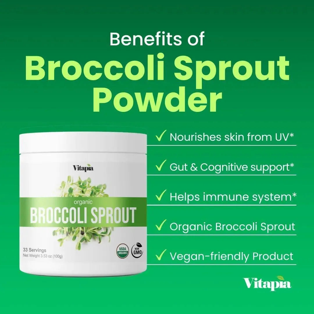 VITAPIA - Vitapia Organic Broccoli Sprout Powder High in Sulforaphane 33 Servicios 100Gr. - The Red Vitamin MX - Suplementos Alimenticios - {{ shop.shopifyCountryName }}