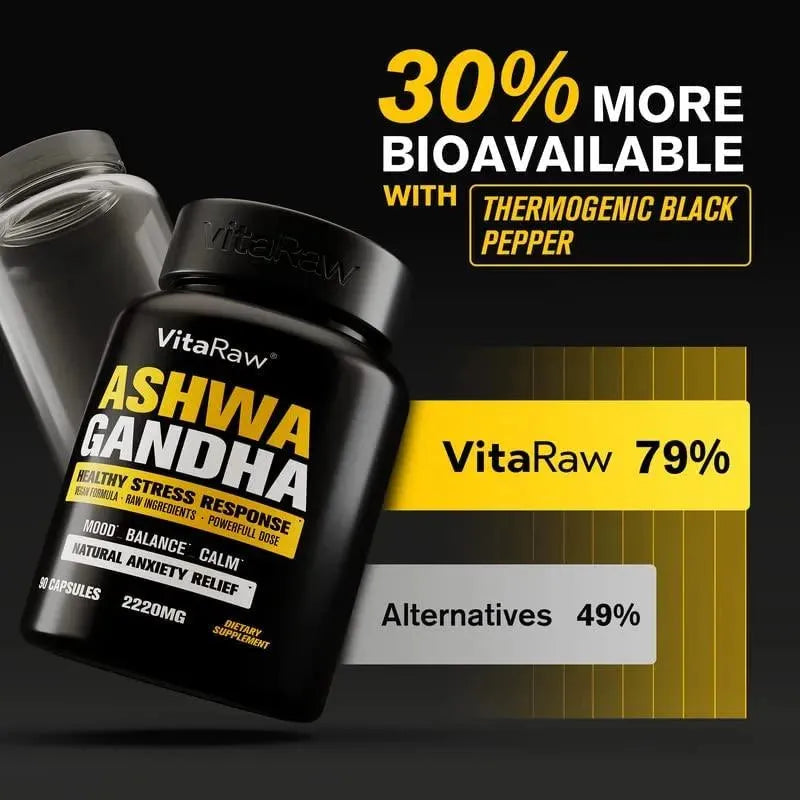 VITARAW - VitaRaw Organic Ashwagandha 2200Mg. 90 Capsulas - The Red Vitamin MX - Suplementos Alimenticios - {{ shop.shopifyCountryName }}