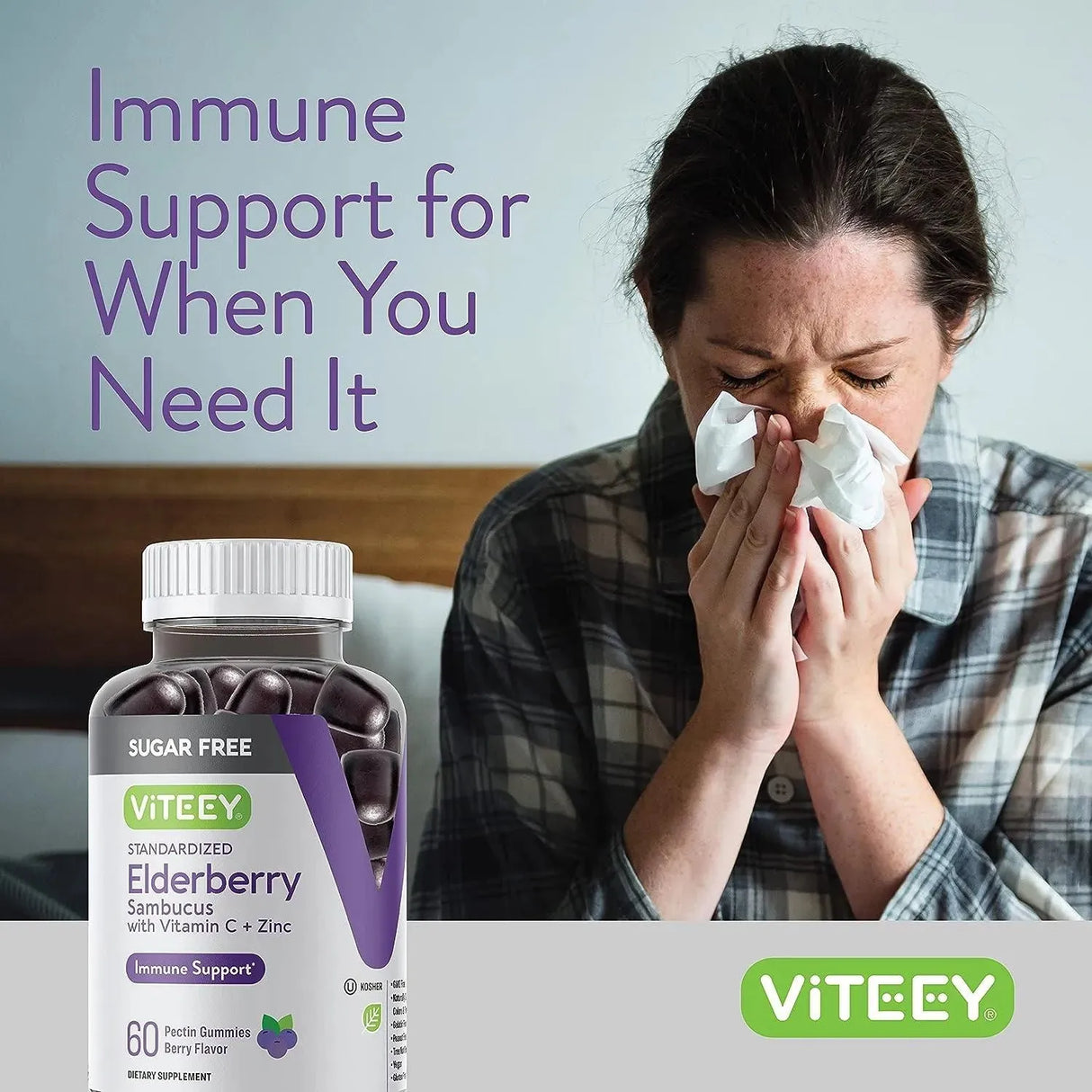 VITEEY - Viteey Sambucus Black Elderberry Sugar Free Gummies 60 Gomitas - The Red Vitamin MX - Suplementos Alimenticios - {{ shop.shopifyCountryName }}