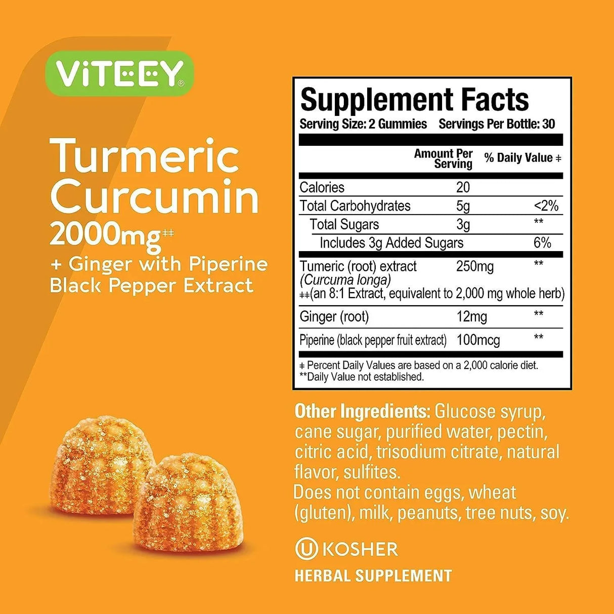 VITEEY - Viteey Turmeric Curcumin 2000Mg. 120 Gomitas - The Red Vitamin MX - Suplementos Alimenticios - {{ shop.shopifyCountryName }}