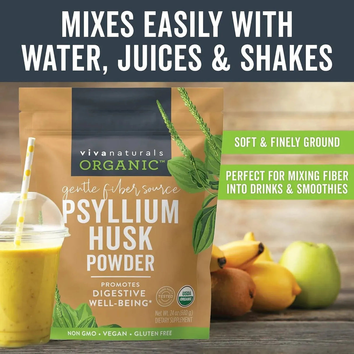 VIVA NATURALS - Viva Naturals Organic Psyllium Husk Powder 680Gr. - The Red Vitamin MX - Suplementos Alimenticios - {{ shop.shopifyCountryName }}