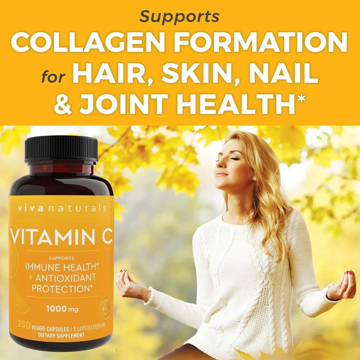 VIVA NATURALS - Viva Naturals Vitamin C 1000Mg. 250 Capsulas - The Red Vitamin MX - Suplementos Alimenticios - {{ shop.shopifyCountryName }}