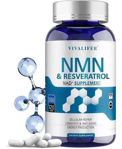 VIVALIFER - VIVALIFER NAD+ & Resveratrol 1500Mg. 120 Capsulas - The Red Vitamin MX - Suplementos Alimenticios - {{ shop.shopifyCountryName }}