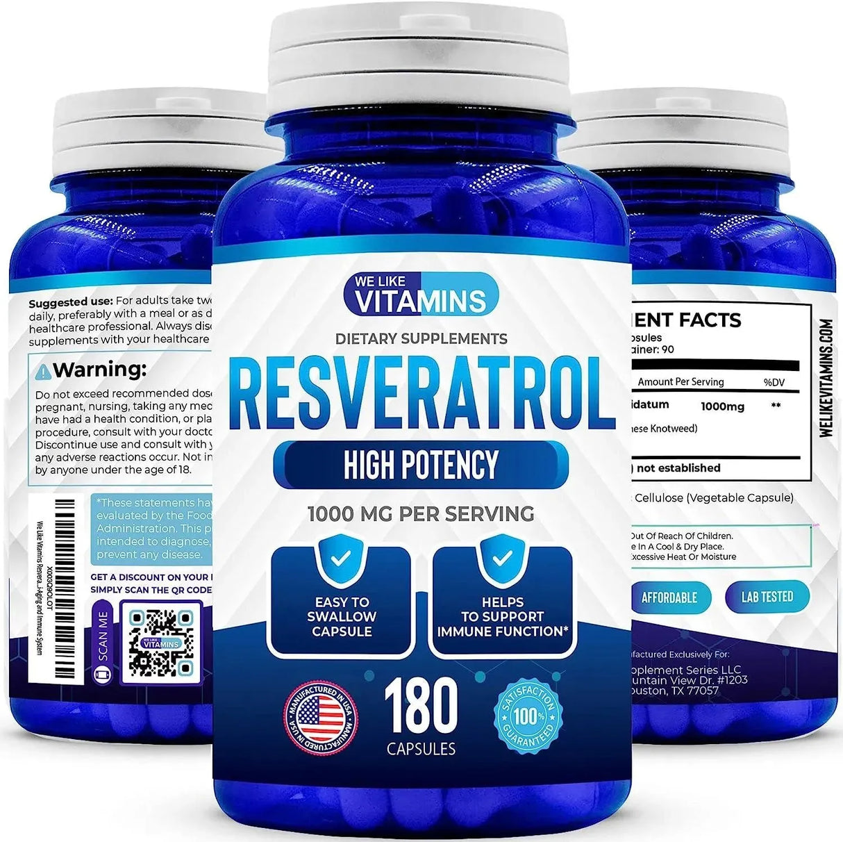 WE LIKE VITAMINS - We Like Vitamins Resveratrol 1000Mg. 180 Capsulas - The Red Vitamin MX - Suplementos Alimenticios - {{ shop.shopifyCountryName }}
