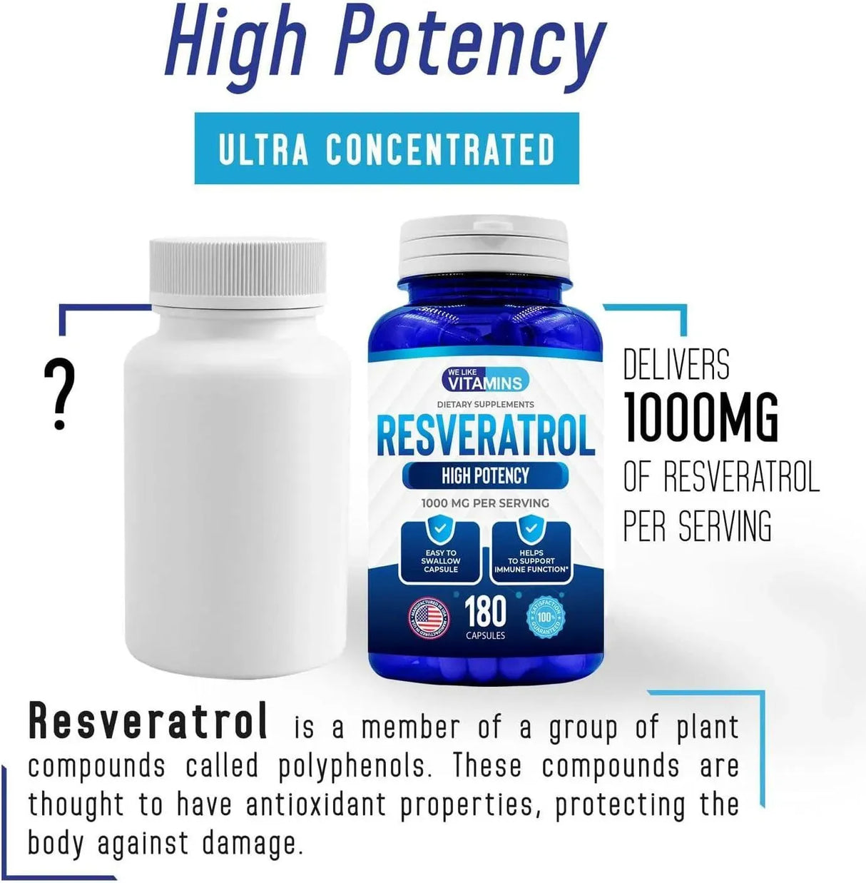 WE LIKE VITAMINS - We Like Vitamins Resveratrol 1000Mg. 180 Capsulas - The Red Vitamin MX - Suplementos Alimenticios - {{ shop.shopifyCountryName }}