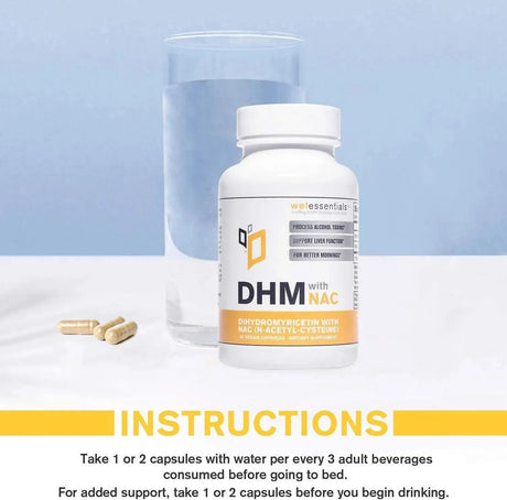 WELESSENTIALS - WELESSENTIALS Dihydromyricetin DHM with NAC 650Mg. 60 Capsulas - The Red Vitamin MX - Suplementos Alimenticios - {{ shop.shopifyCountryName }}