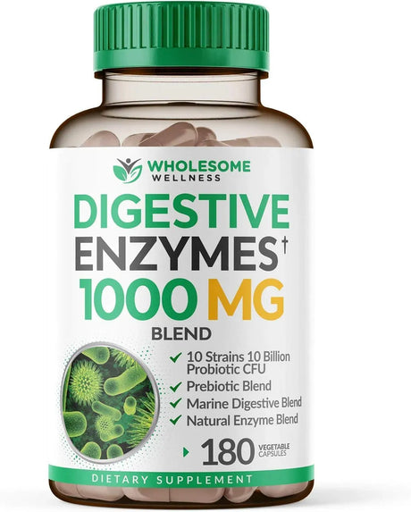 WHOLESOME WELLNESS - Wholesome Wellness Digestive Enzymes 180 Capsulas - The Red Vitamin MX - Suplementos Alimenticios - {{ shop.shopifyCountryName }}