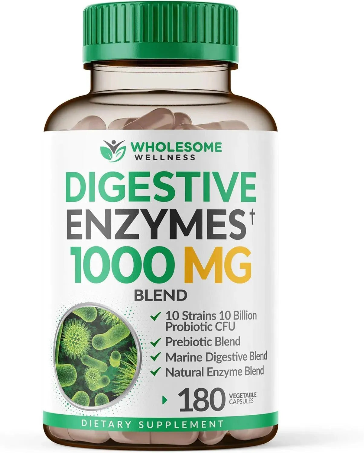 WHOLESOME WELLNESS - Wholesome Wellness Digestive Enzymes 180 Capsulas - The Red Vitamin MX - Suplementos Alimenticios - {{ shop.shopifyCountryName }}