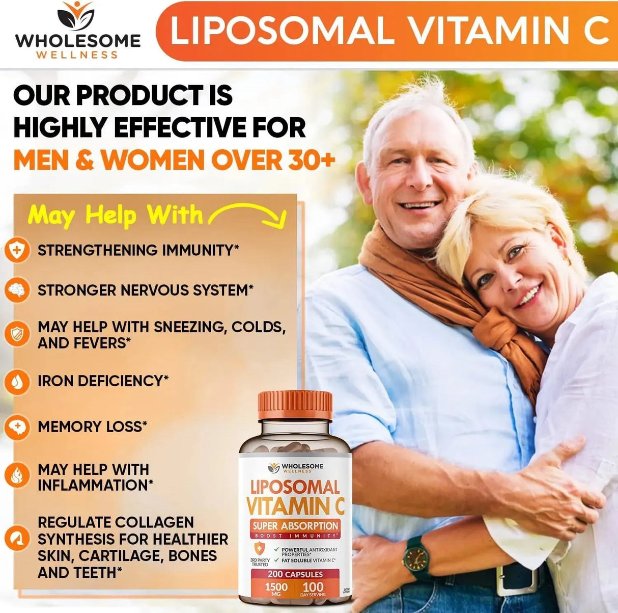 WHOLESOME WELLNESS - Wholesome Wellness Liposomal Vitamin C 1500Mg. 200 Capsulas - The Red Vitamin MX - Suplementos Alimenticios - {{ shop.shopifyCountryName }}