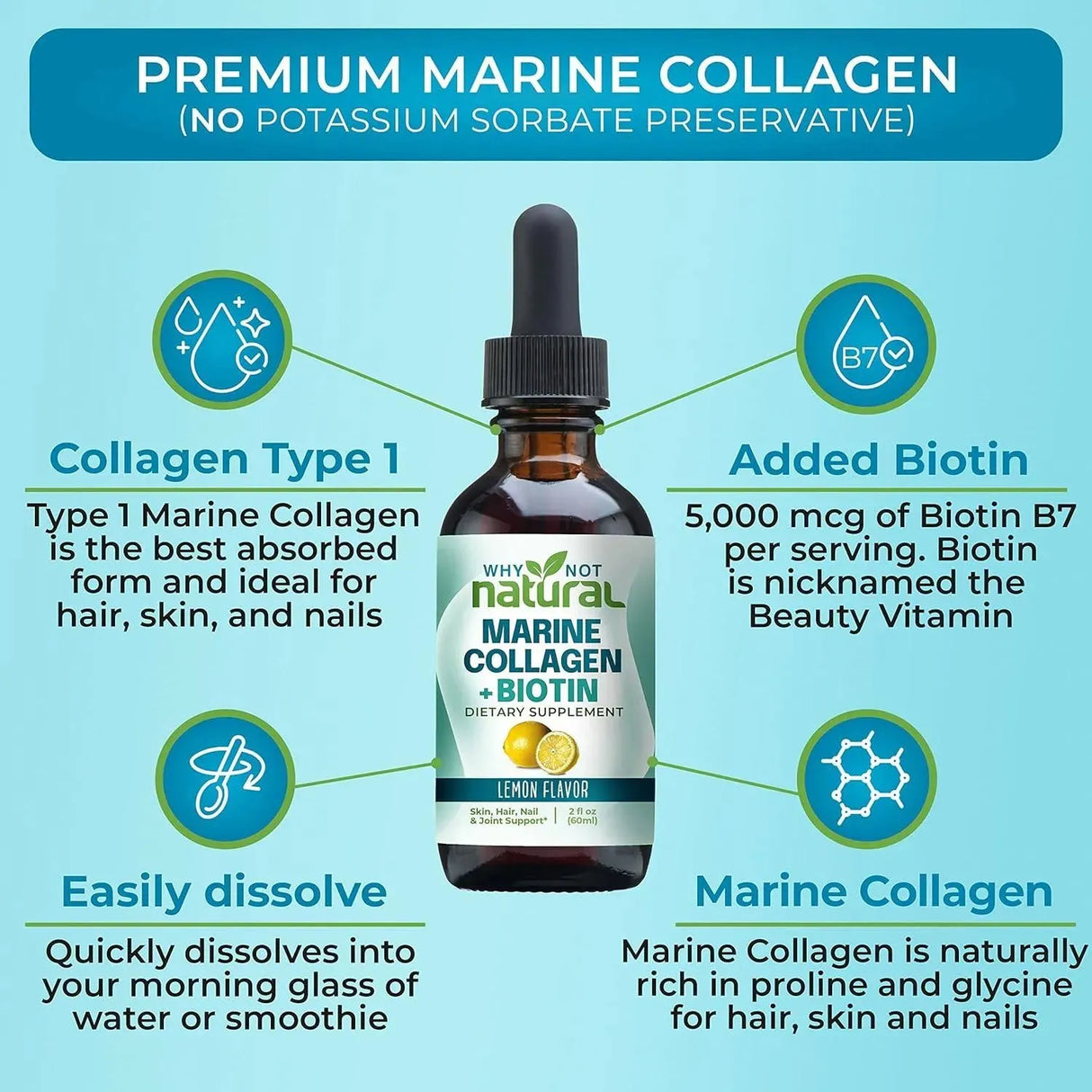 WHY NOT NATURAL - Why Not Natural Marine Collagen Elixir Plus Biotin 60Ml. - The Red Vitamin MX - Suplementos Alimenticios - {{ shop.shopifyCountryName }}