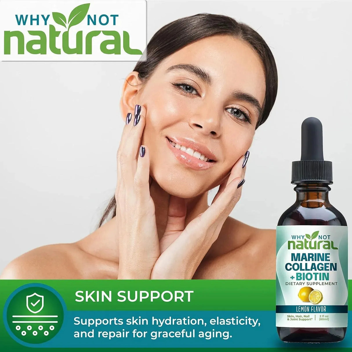 WHY NOT NATURAL - Why Not Natural Marine Collagen Elixir Plus Biotin 60Ml. - The Red Vitamin MX - Suplementos Alimenticios - {{ shop.shopifyCountryName }}