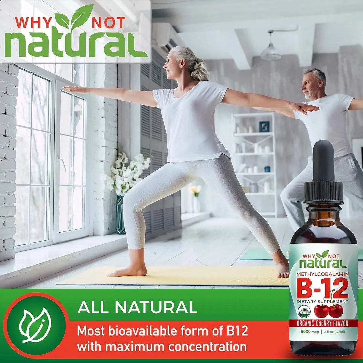 WHY NOT NATURAL - Why Not Natural Organic Vitamin B12 Liquid 60Ml. - The Red Vitamin MX - Suplementos Alimenticios - {{ shop.shopifyCountryName }}