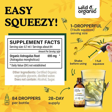 WILD & ORGANIC - Wild & Organic Astragalus Root Tincture 2 Fl. Oz. - The Red Vitamin MX - Suplementos Alimenticios - {{ shop.shopifyCountryName }}