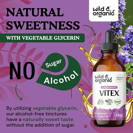 WILD & ORGANIC - Wild & Organic Baya Casto Organic Chasteberry Tincture 4 Fl.Oz. - The Red Vitamin MX - Suplementos Alimenticios - {{ shop.shopifyCountryName }}