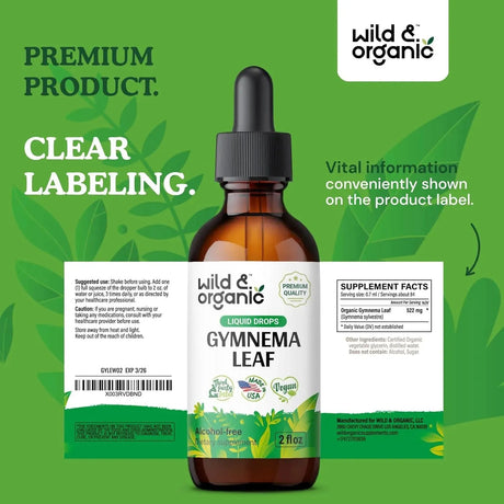 WILD & ORGANIC - Wild & Organic Gymnema Sylvestre Liquid Extract 2 Fl.Oz. - The Red Vitamin MX - Suplementos Alimenticios - {{ shop.shopifyCountryName }}