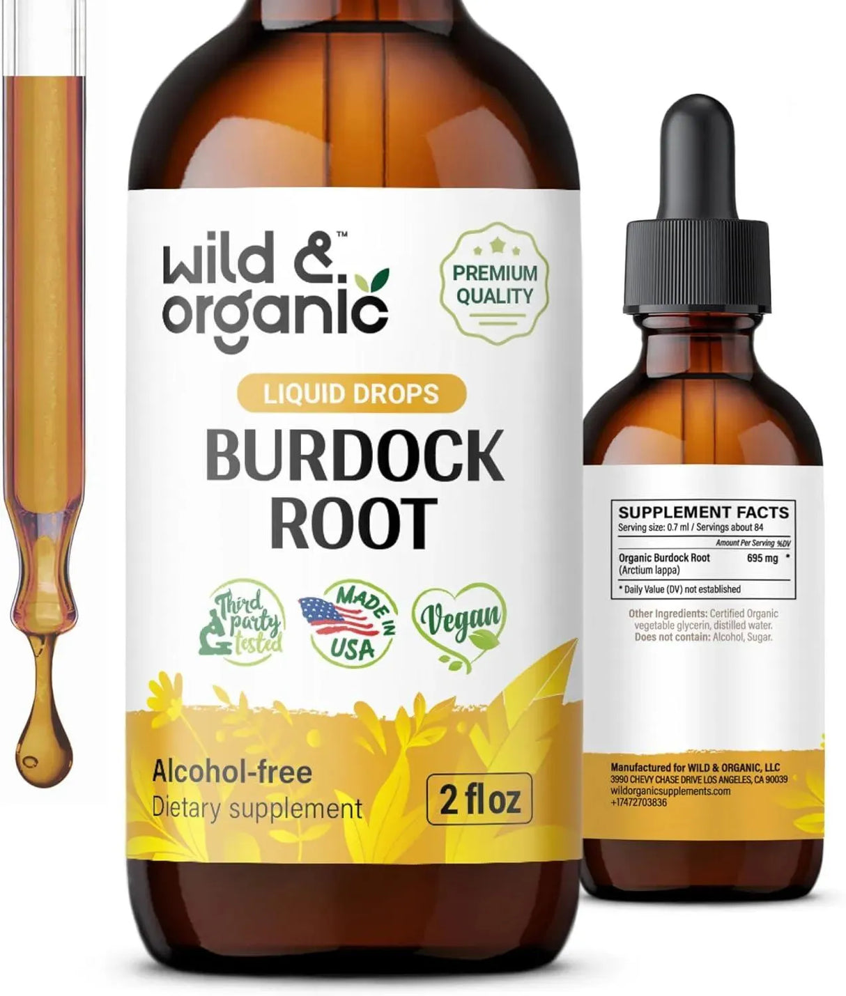 WILD & ORGANIC - Wild & Organic Organic Burdock Root Tincture 2 Fl.Oz. - The Red Vitamin MX - Suplementos Alimenticios - {{ shop.shopifyCountryName }}
