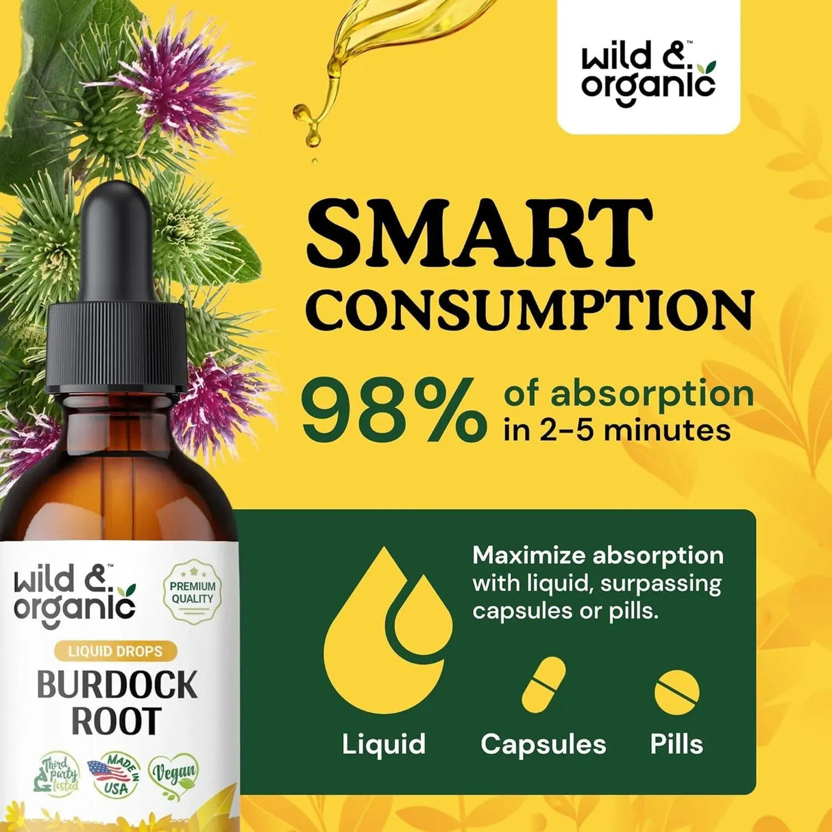 WILD & ORGANIC - Wild & Organic Organic Burdock Root Tincture 2 Fl.Oz. - The Red Vitamin MX - Suplementos Alimenticios - {{ shop.shopifyCountryName }}