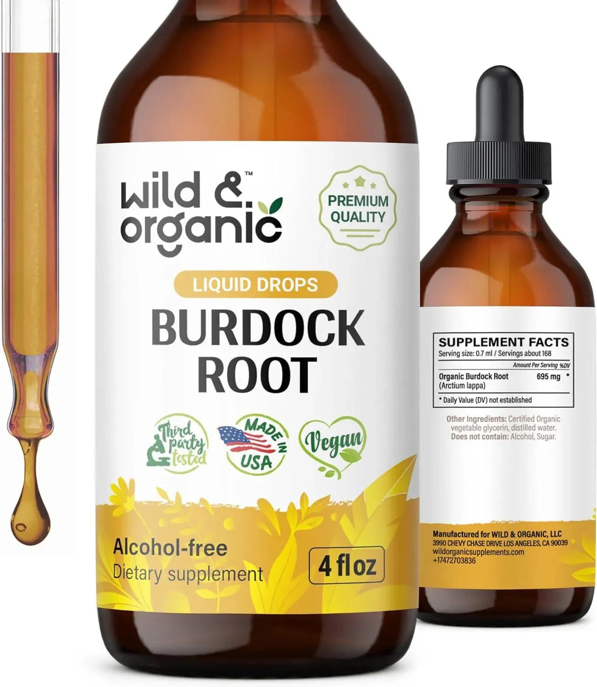 WILD & ORGANIC - Wild & Organic Organic Burdock Root Tincture 4 Fl.Oz. - The Red Vitamin MX - Suplementos Alimenticios - {{ shop.shopifyCountryName }}