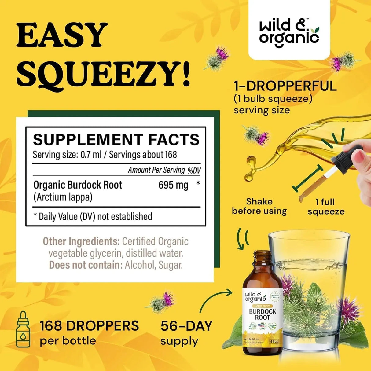 WILD & ORGANIC - Wild & Organic Organic Burdock Root Tincture 4 Fl.Oz. - The Red Vitamin MX - Suplementos Alimenticios - {{ shop.shopifyCountryName }}
