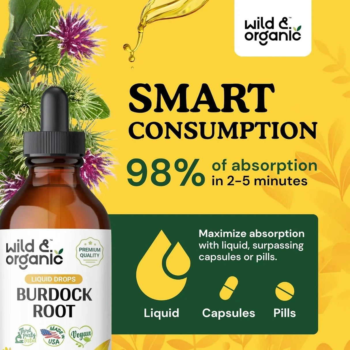 WILD & ORGANIC - Wild & Organic Organic Burdock Root Tincture 4 Fl.Oz. - The Red Vitamin MX - Suplementos Alimenticios - {{ shop.shopifyCountryName }}