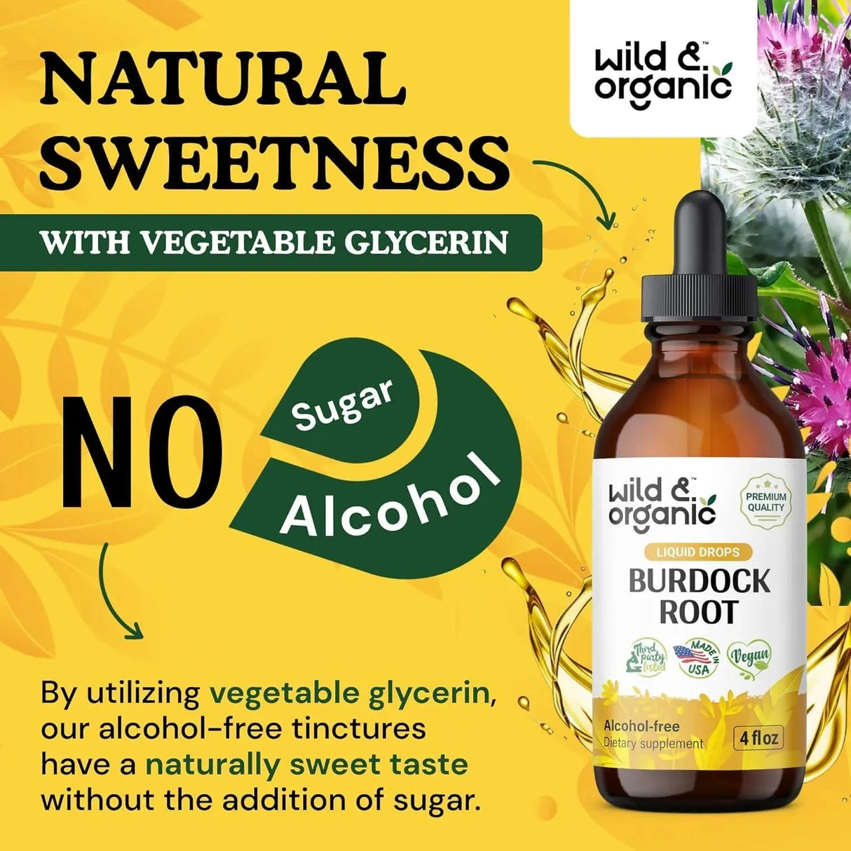 WILD & ORGANIC - Wild & Organic Organic Burdock Root Tincture 4 Fl.Oz. - The Red Vitamin MX - Suplementos Alimenticios - {{ shop.shopifyCountryName }}