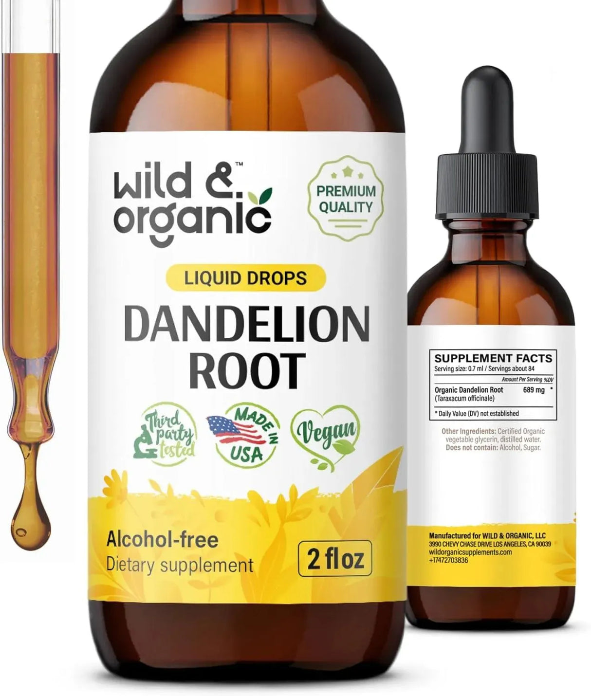 WILD & ORGANIC - Wild & Organic Organic Dandelion Root Liquid Extract 2 Fl.Oz. - The Red Vitamin MX - Suplementos Alimenticios - {{ shop.shopifyCountryName }}