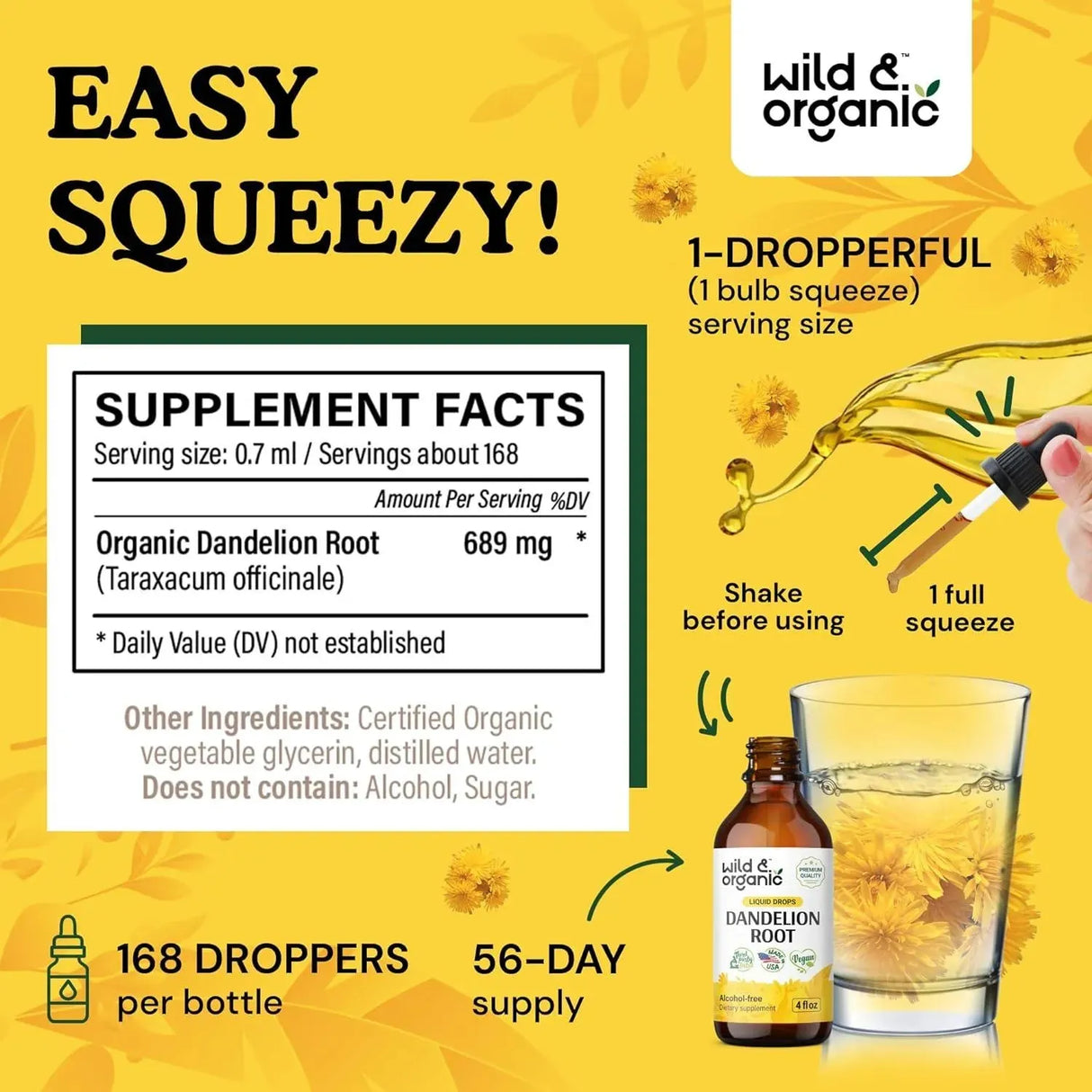 WILD & ORGANIC - Wild & Organic Organic Dandelion Root Liquid Extract 4 Fl.Oz. - The Red Vitamin MX - Suplementos Alimenticios - {{ shop.shopifyCountryName }}