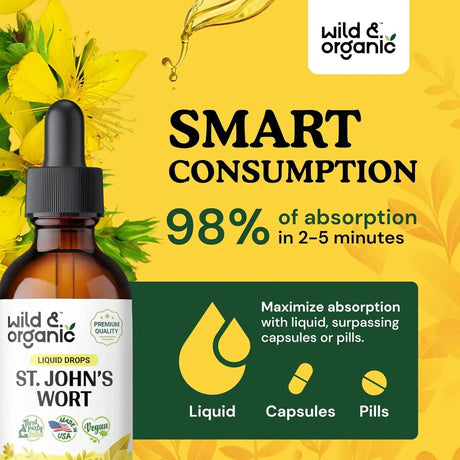WILD & ORGANIC - Wild & Organic St Johns Wort Tincture 2 Fl.Oz. - The Red Vitamin MX - Suplementos Alimenticios - {{ shop.shopifyCountryName }}