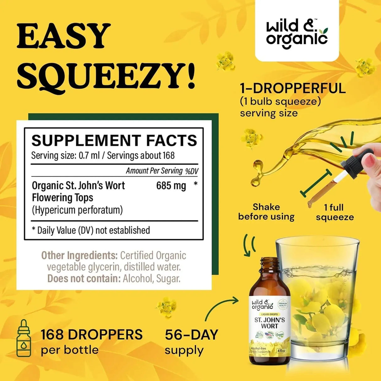 WILD & ORGANIC - Wild & Organic St Johns Wort Tincture 4 Fl.Oz. - The Red Vitamin MX - Suplementos Alimenticios - {{ shop.shopifyCountryName }}