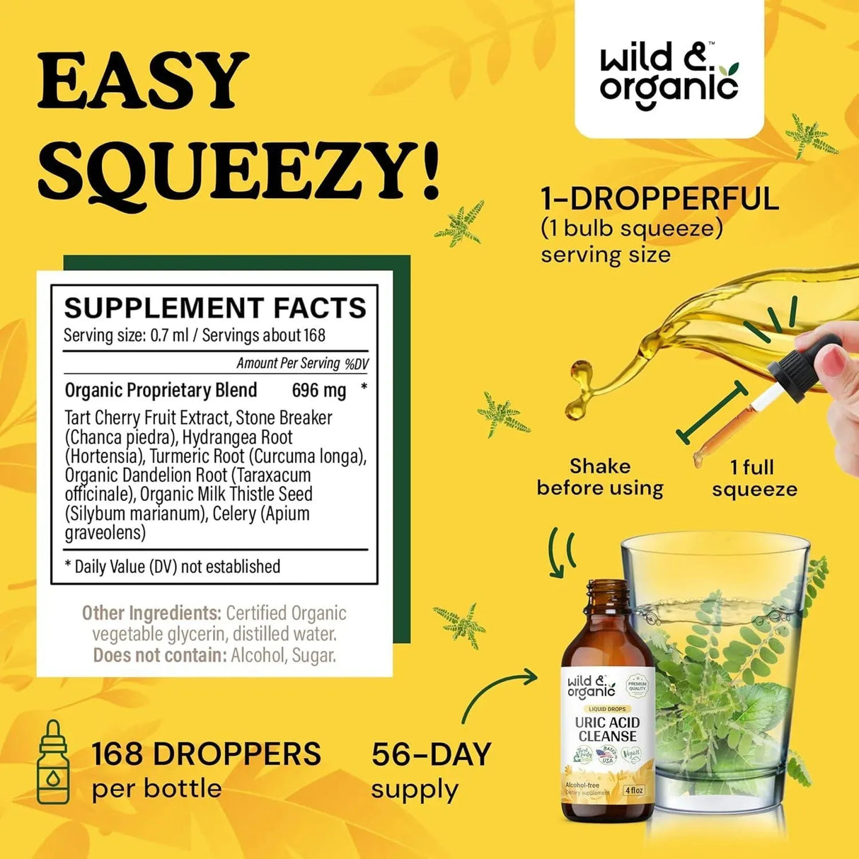 WILD & ORGANIC - Wild & Organic Uric Acid Cleanse Drops 4 Fl.Oz. - The Red Vitamin MX - Suplementos Alimenticios - {{ shop.shopifyCountryName }}